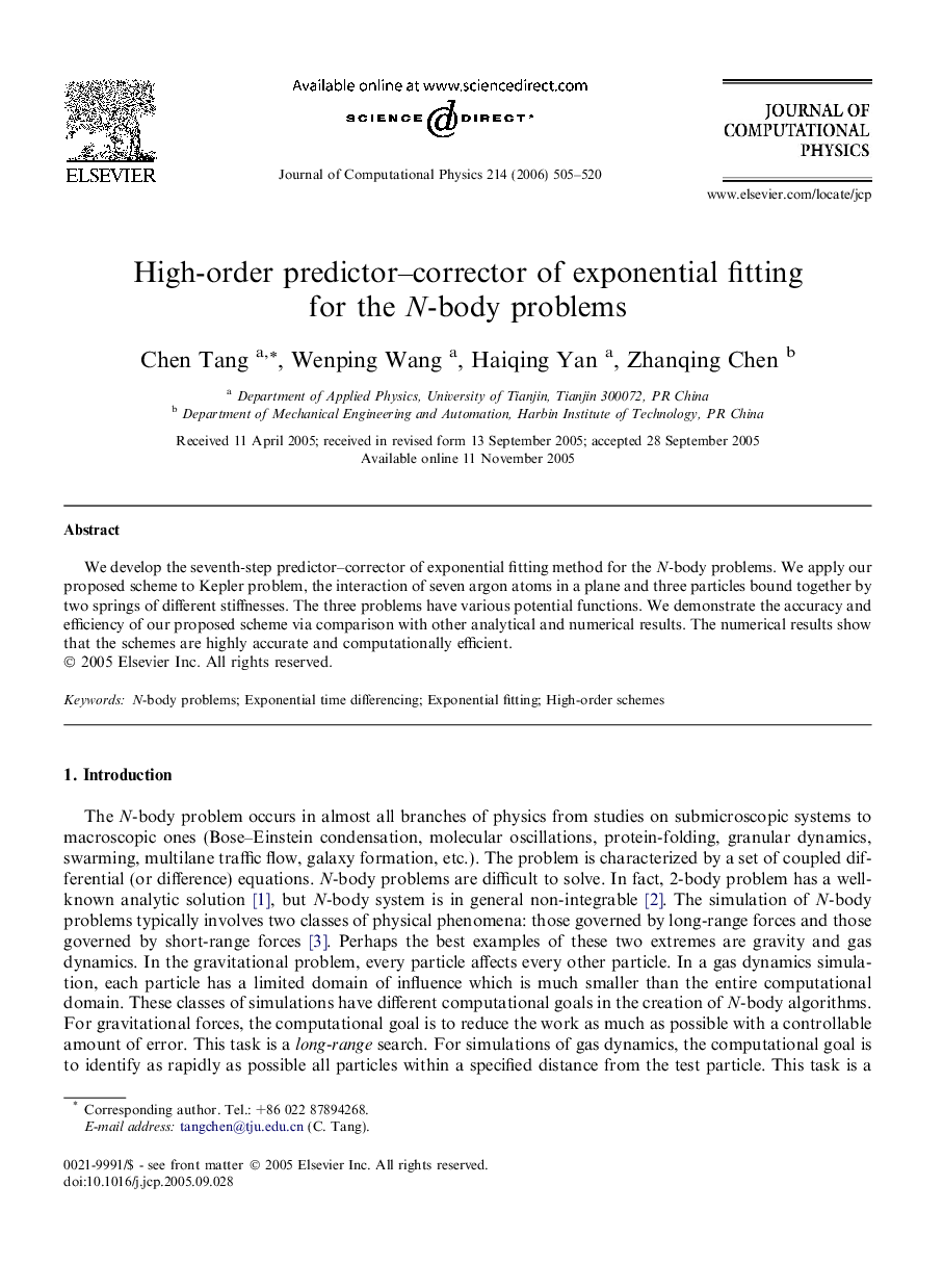 High-order predictor–corrector of exponential fitting for the N-body problems