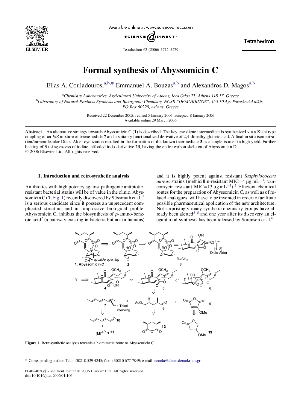 Formal synthesis of Abyssomicin C