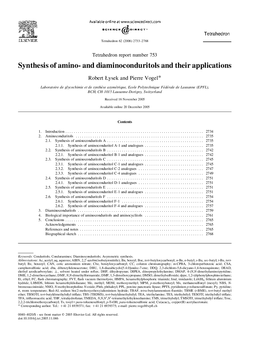 Synthesis of amino- and diaminoconduritols and their applications