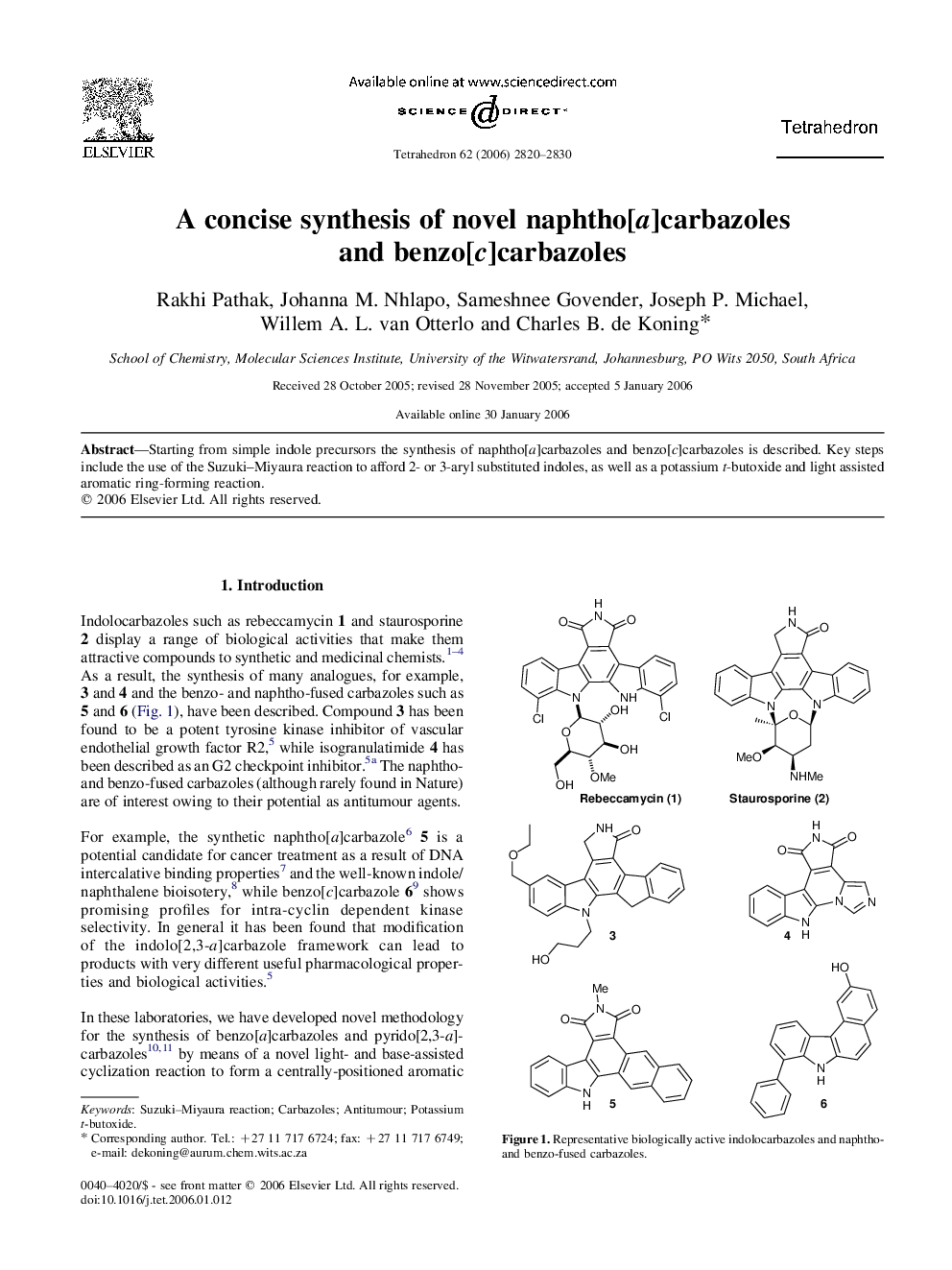 A concise synthesis of novel naphtho[a]carbazoles and benzo[c]carbazoles