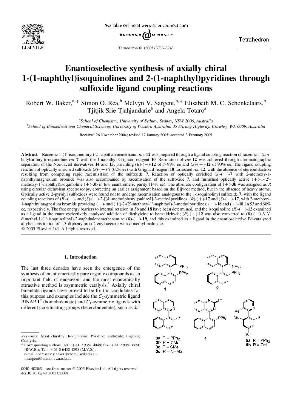 Enantioselective synthesis of axially chiral 1-(1-naphthyl)isoquinolines and 2-(1-naphthyl)pyridines through sulfoxide ligand coupling reactions