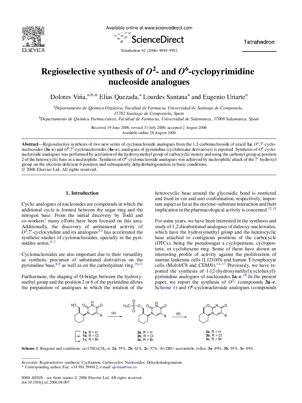 Regioselective synthesis of O2- and O6-cyclopyrimidine nucleoside analogues