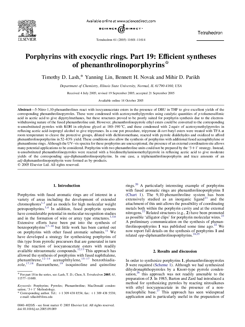 Porphyrins with exocyclic rings. Part 19: Efficient syntheses of phenanthrolinoporphyrins