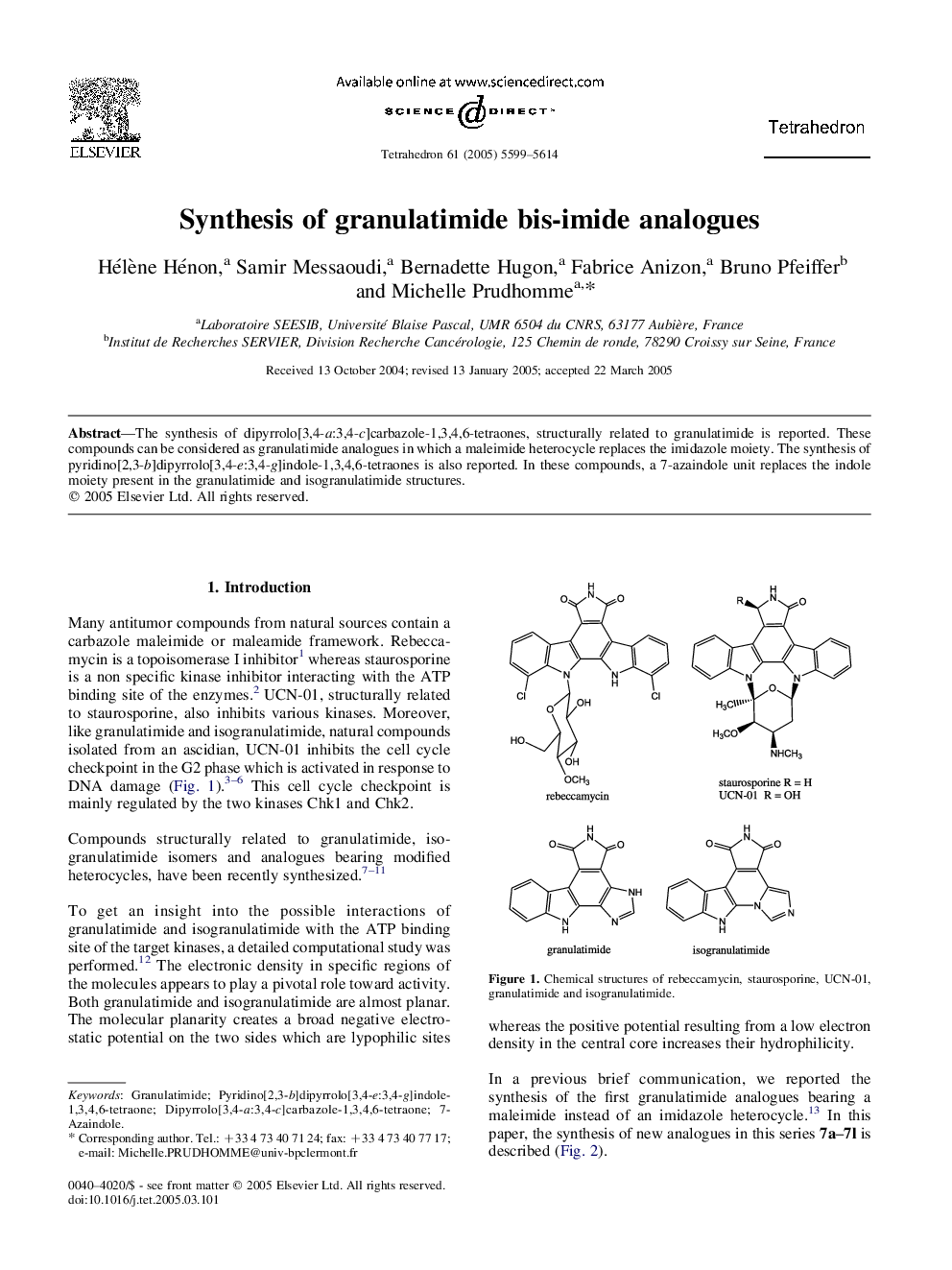 Synthesis of granulatimide bis-imide analogues