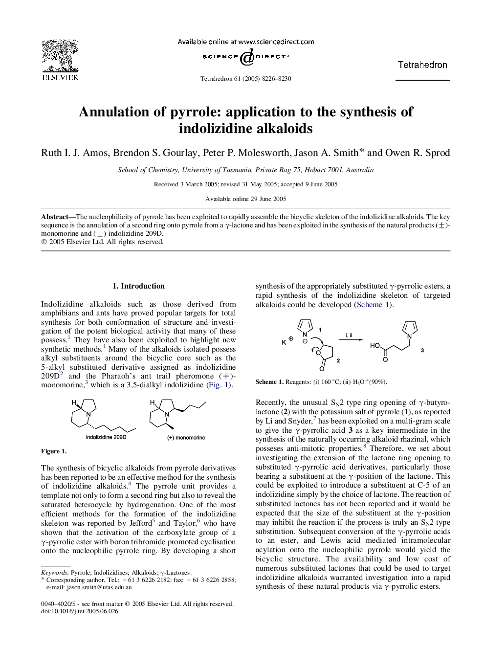 Annulation of pyrrole: application to the synthesis of indolizidine alkaloids