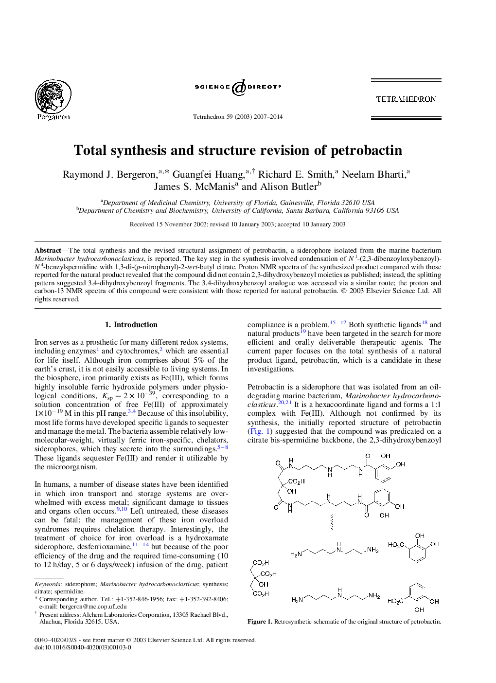 بازنگری کامل سنتز و ساختار پتروباکتین 