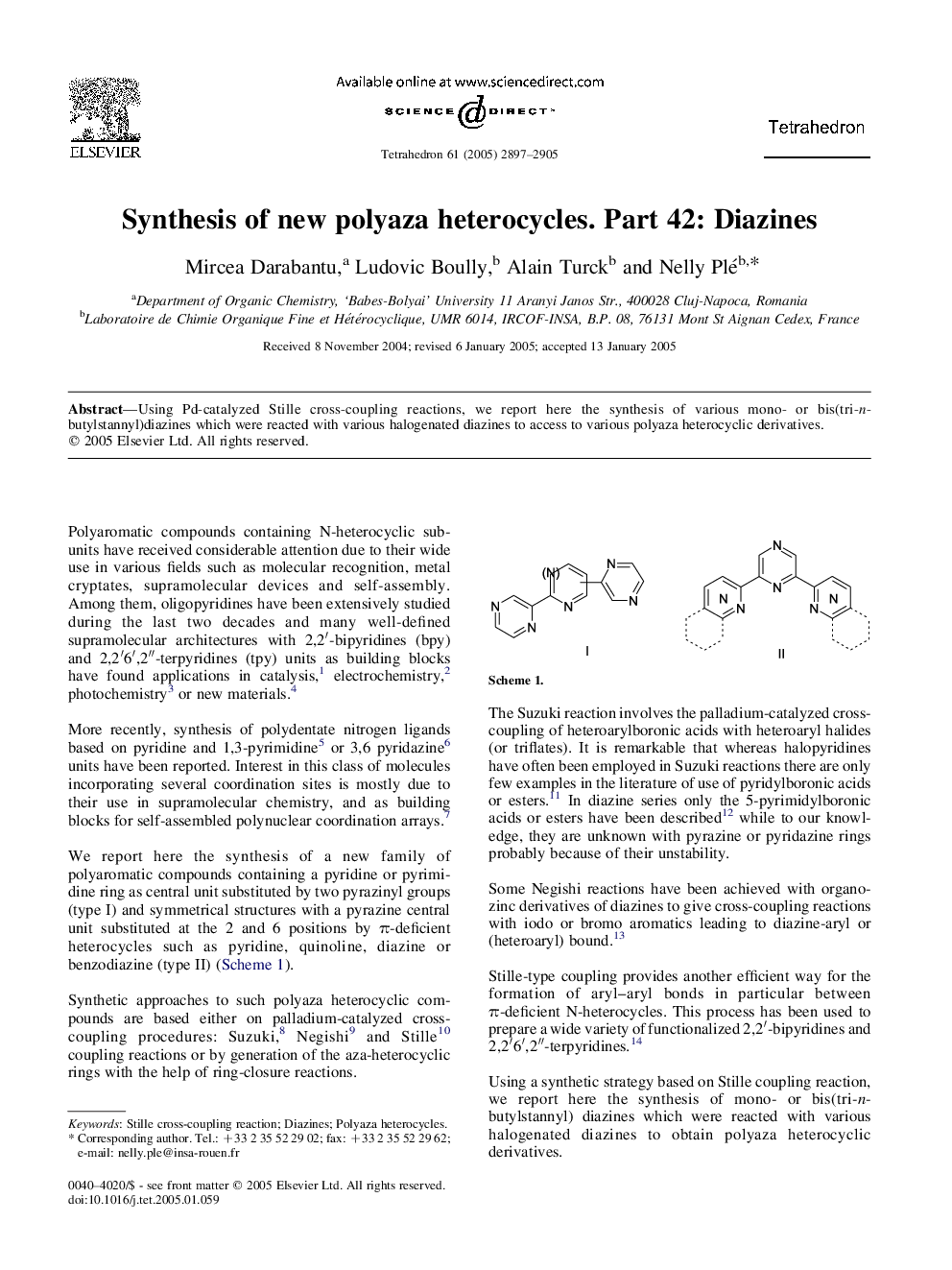 Synthesis of new polyaza heterocycles. Part 42: Diazines