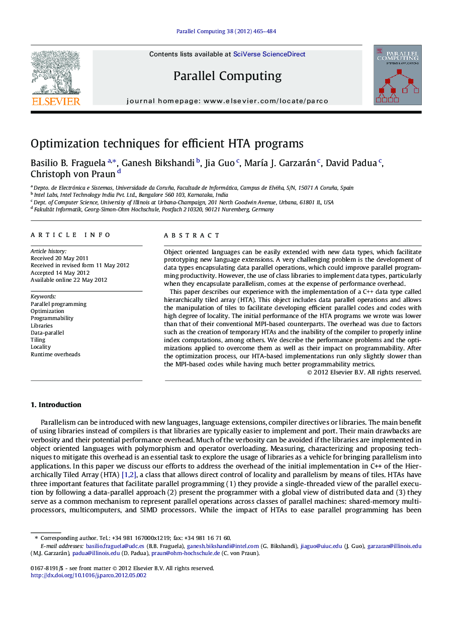 Optimization techniques for efficient HTA programs