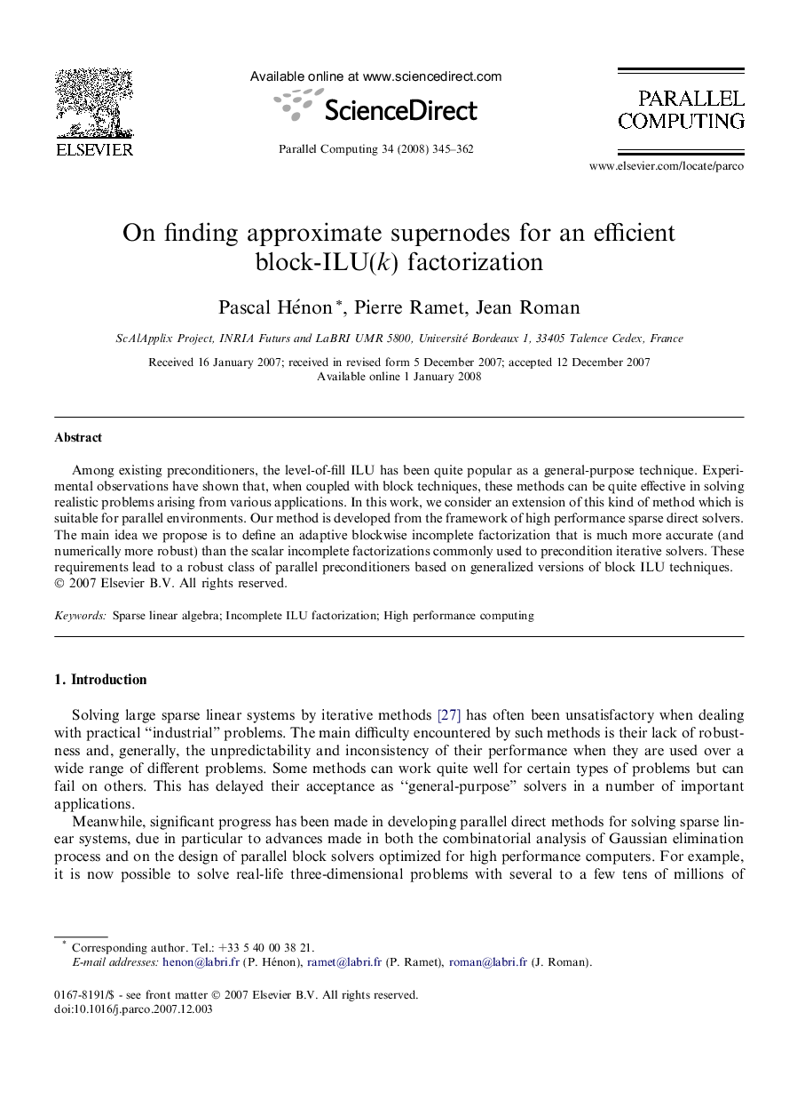 On finding approximate supernodes for an efficient block-ILU(k) factorization