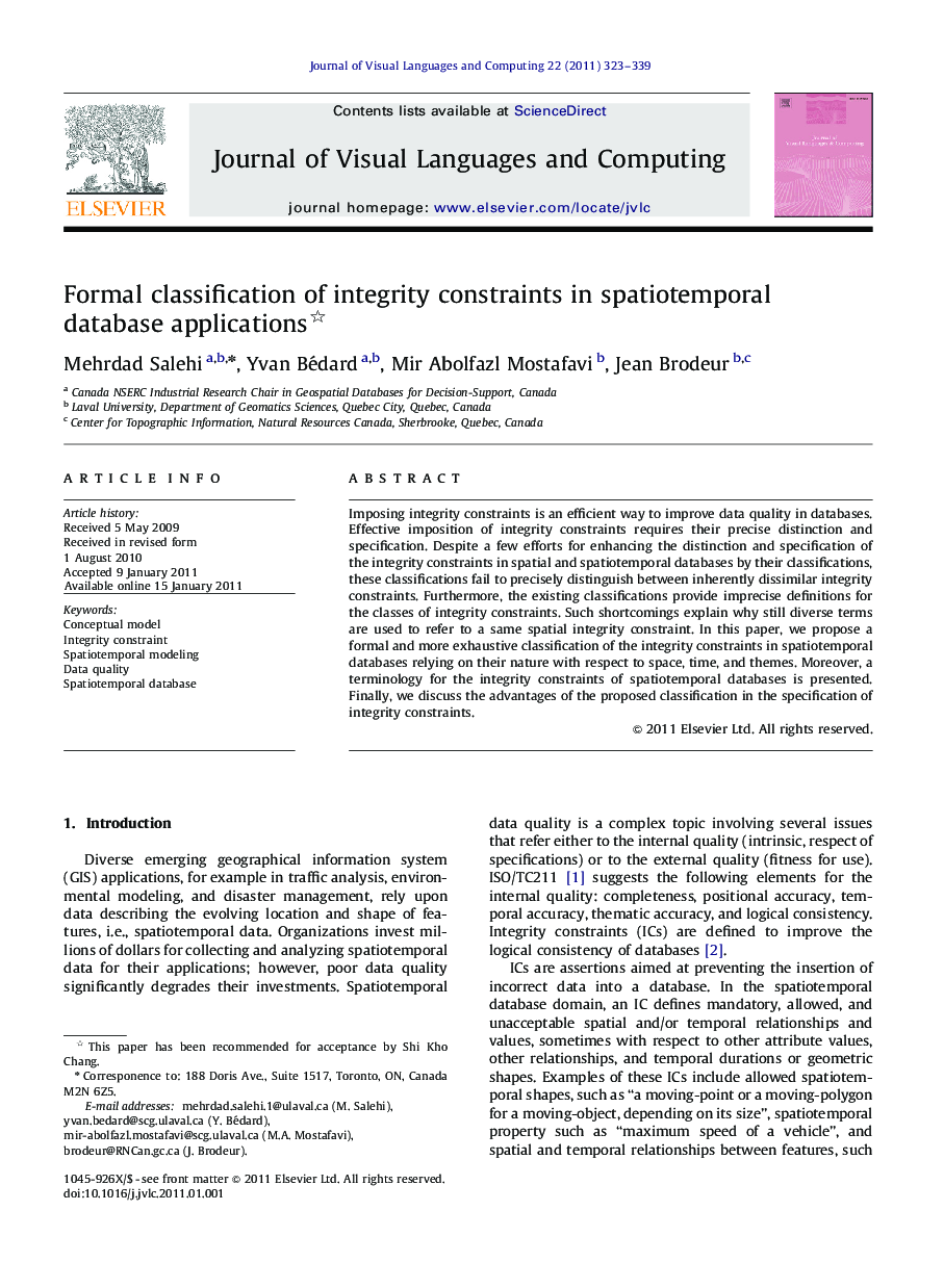 Formal classification of integrity constraints in spatiotemporal database applications 