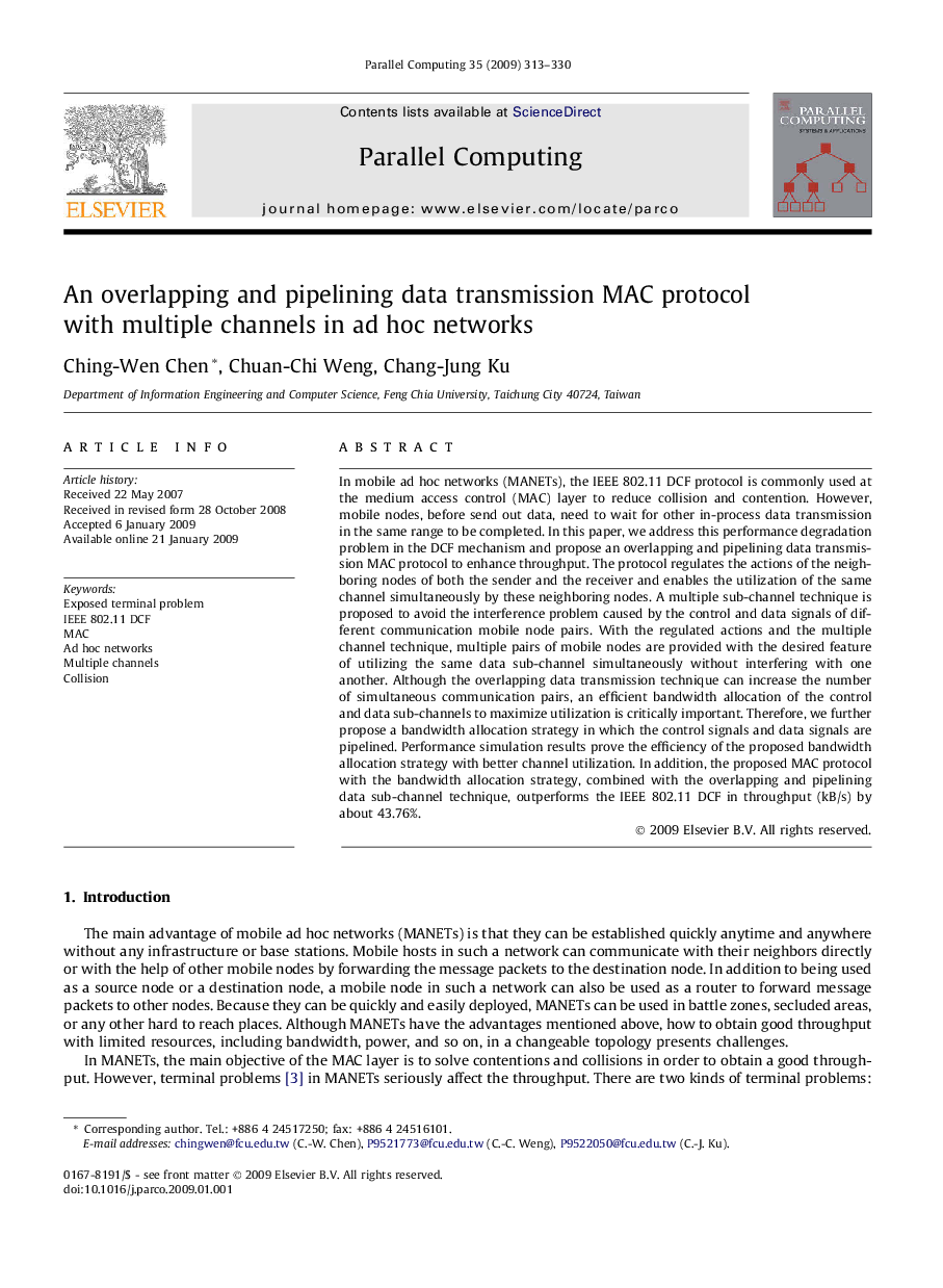 An overlapping and pipelining data transmission MAC protocol with multiple channels in ad hoc networks