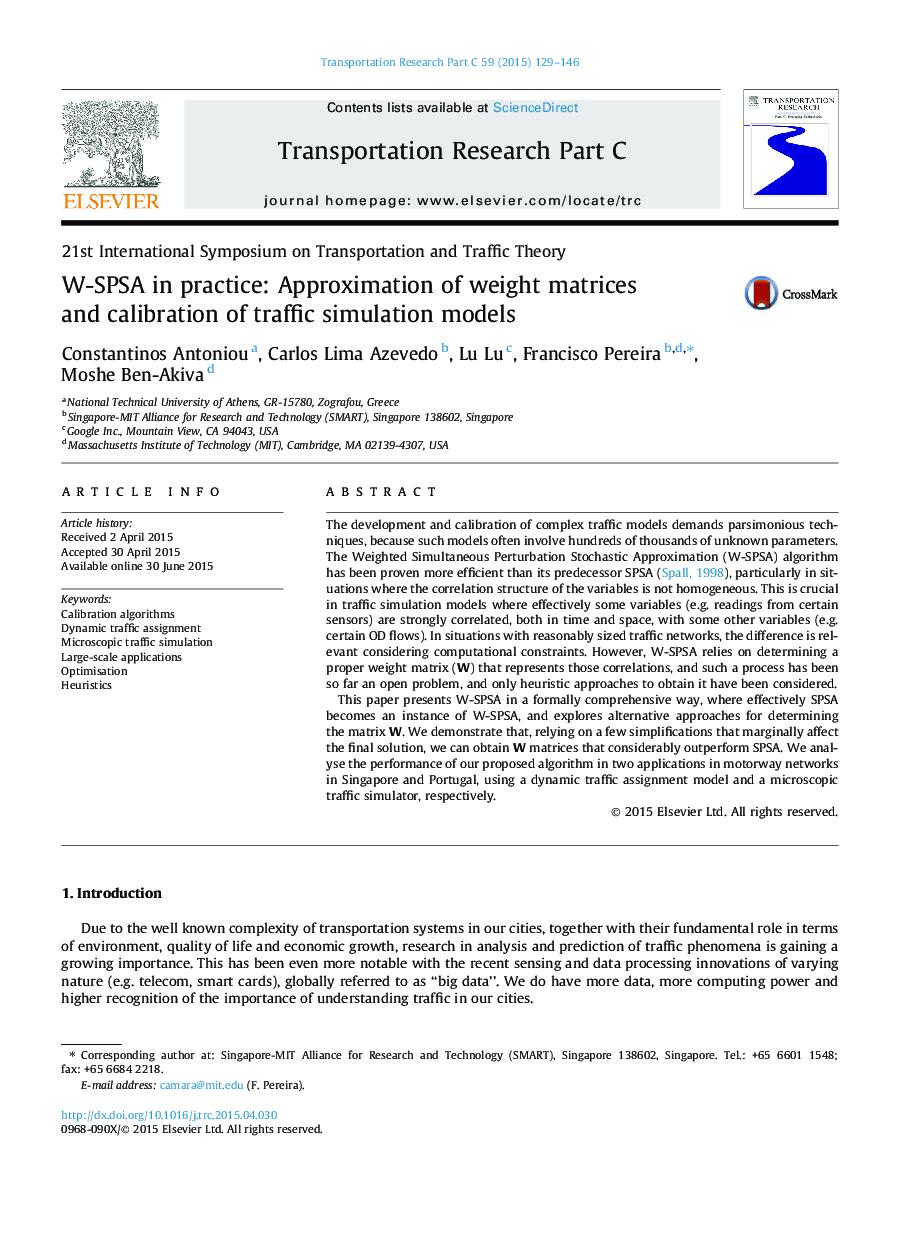 W-SPSA in practice: Approximation of weight matrices and calibration of traffic simulation models