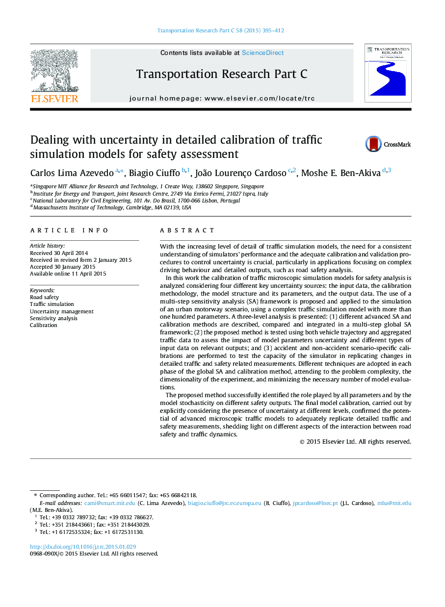 Dealing with uncertainty in detailed calibration of traffic simulation models for safety assessment