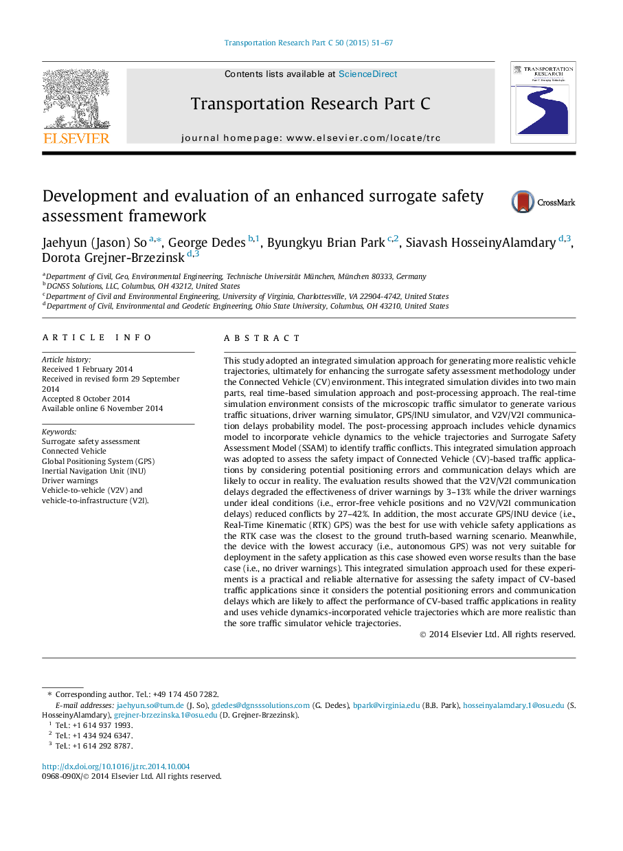 Development and evaluation of an enhanced surrogate safety assessment framework