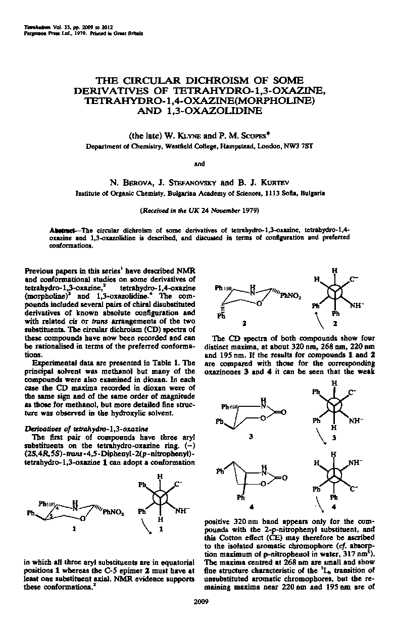 The circular dichroism of some derivatives of tetrahydro-1,3-oxazine, tetrahydro-1,4-oxazine(morpholine)and 1,3-oxazolidine