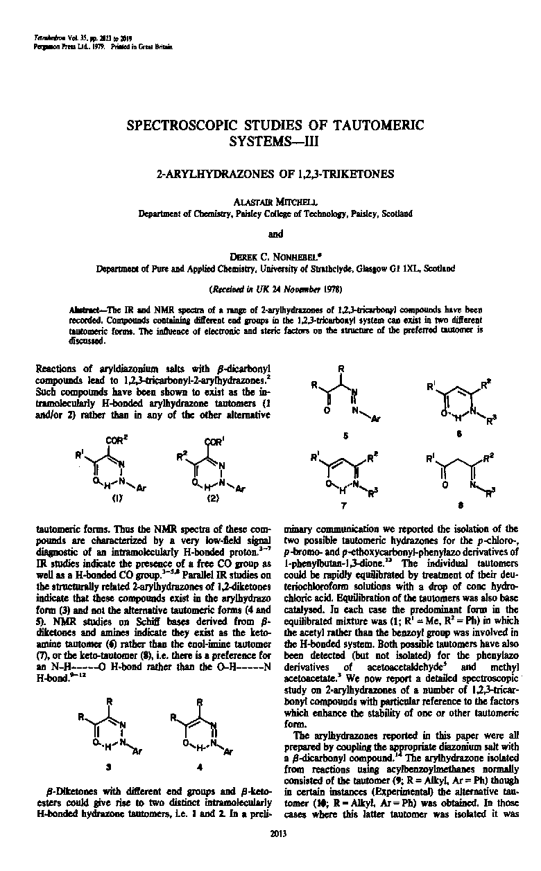 Spectroscopic studies of tautomeric systems-III 