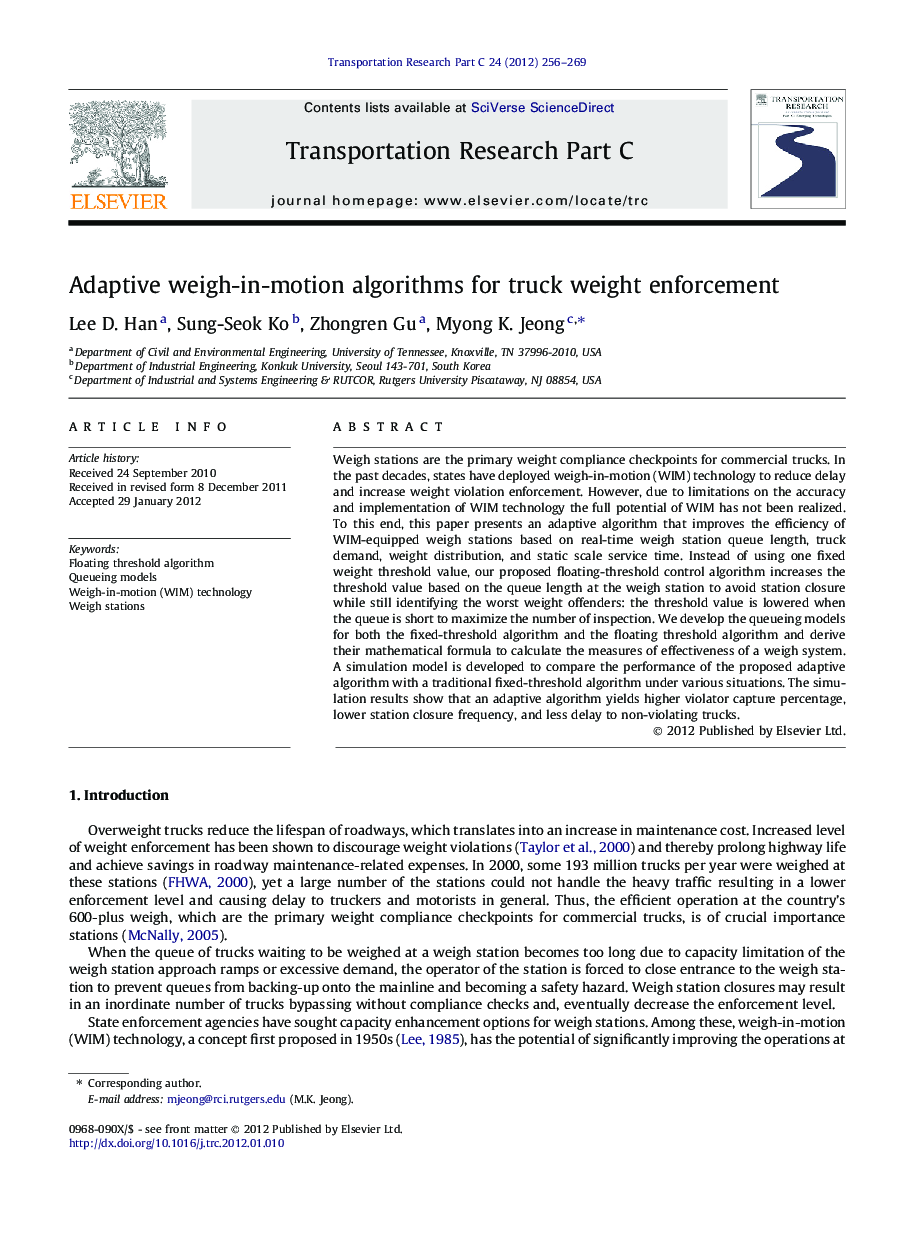 Adaptive weigh-in-motion algorithms for truck weight enforcement