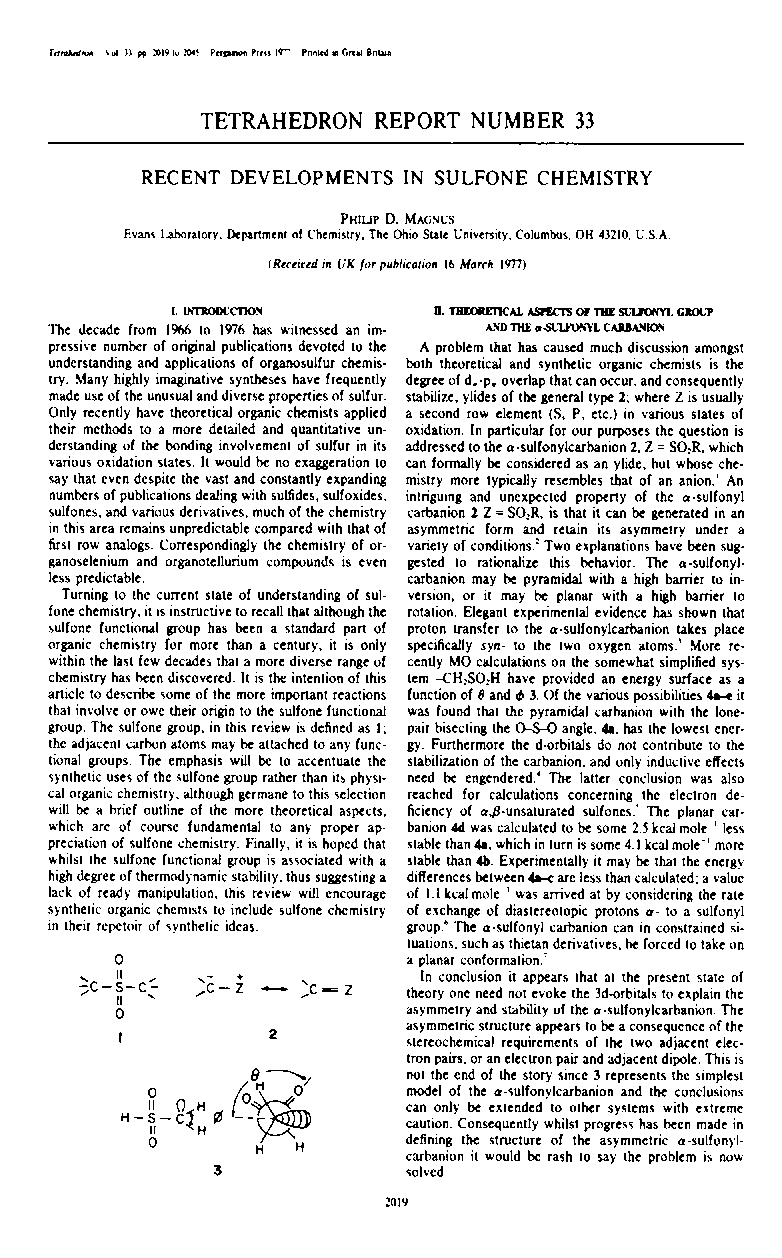 Recent developments in sulfone chemistry