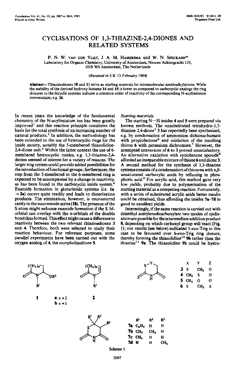 Cyclisations of 1,3-thiazine-2,4-diones and related systems