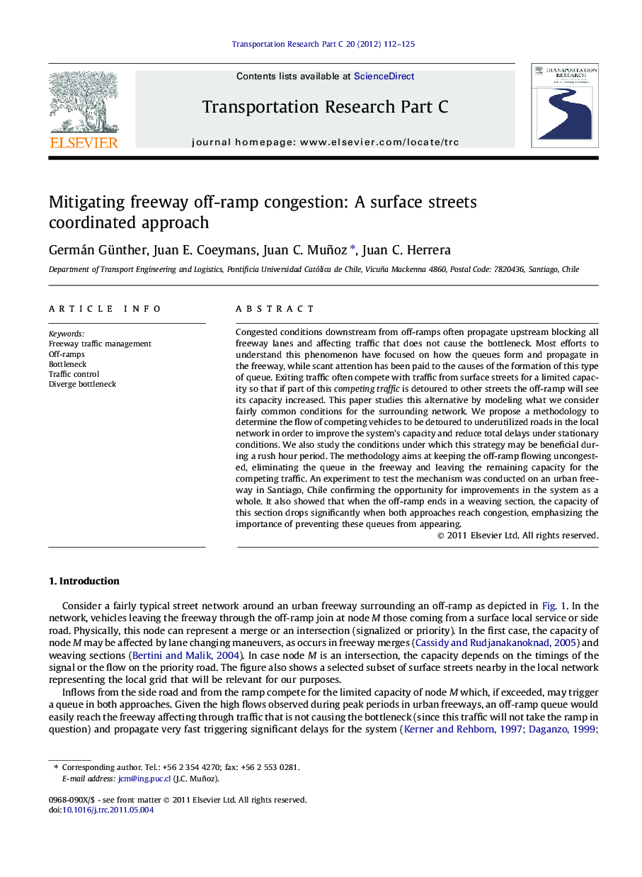 Mitigating freeway off-ramp congestion: A surface streets coordinated approach