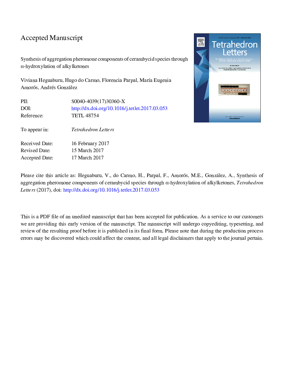 Synthesis of aggregation pheromone components of cerambycid species through Î±-hydroxylation of alkylketones