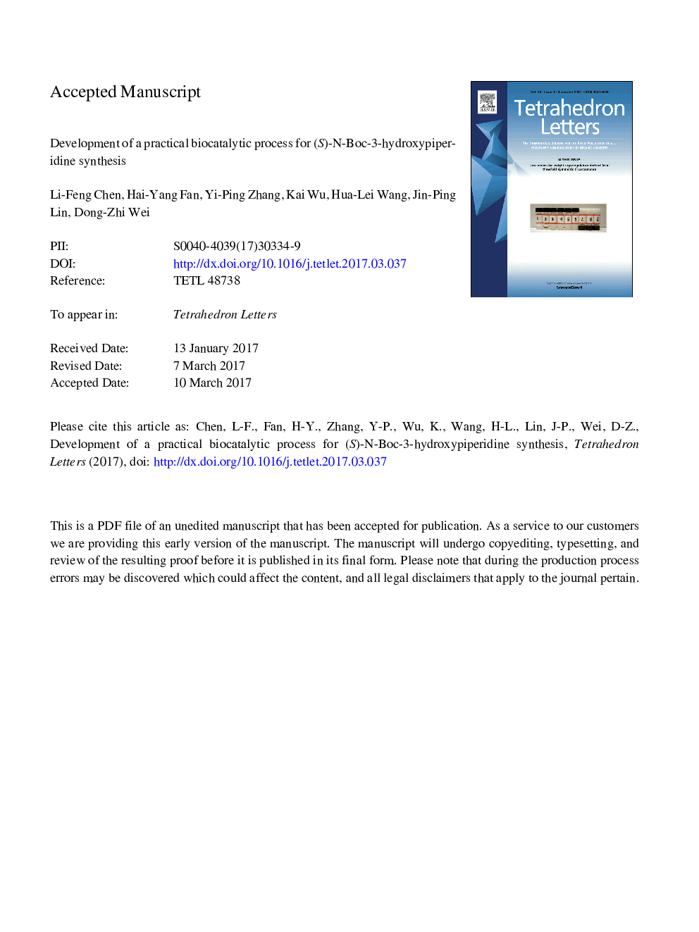 Development of a practical biocatalytic process for (S)-N-Boc-3-hydroxypiperidine synthesis