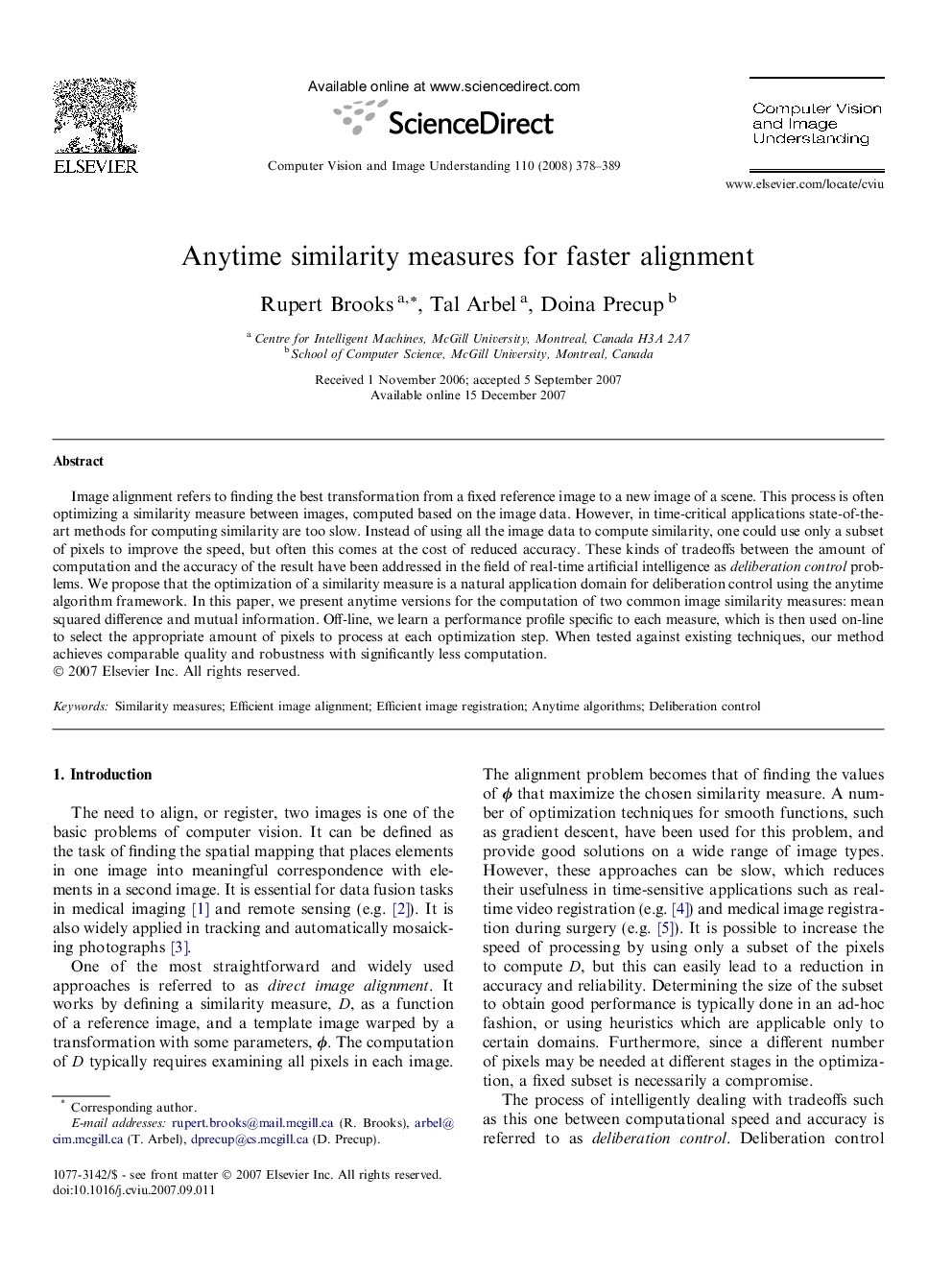 Anytime similarity measures for faster alignment