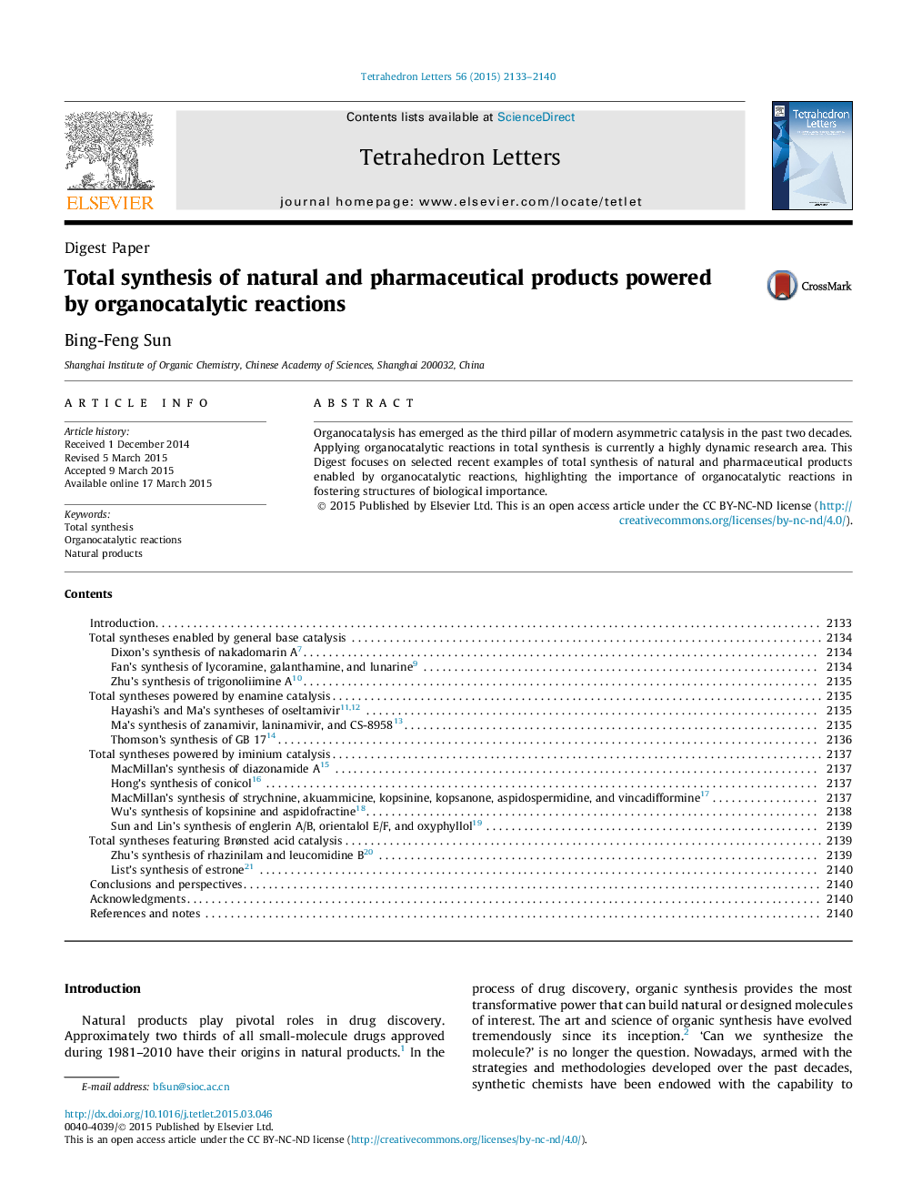 Total synthesis of natural and pharmaceutical products powered by organocatalytic reactions