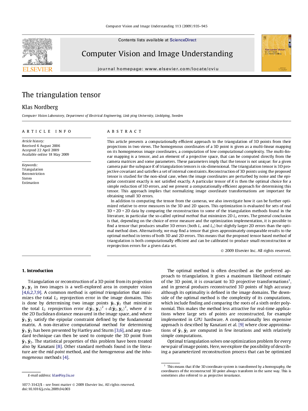 The triangulation tensor