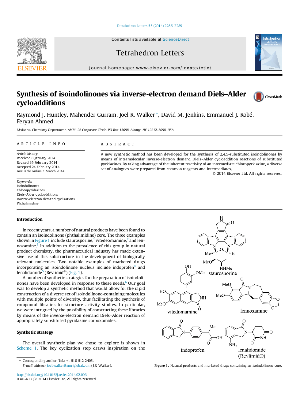 Synthesis of isoindolinones via inverse-electron demand Diels-Alder cycloadditions