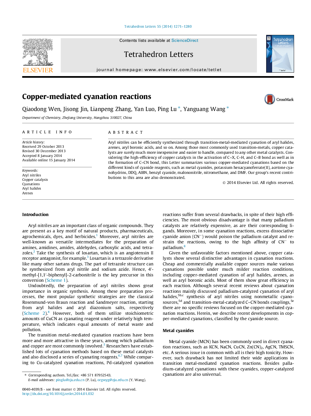 Copper-mediated cyanation reactions