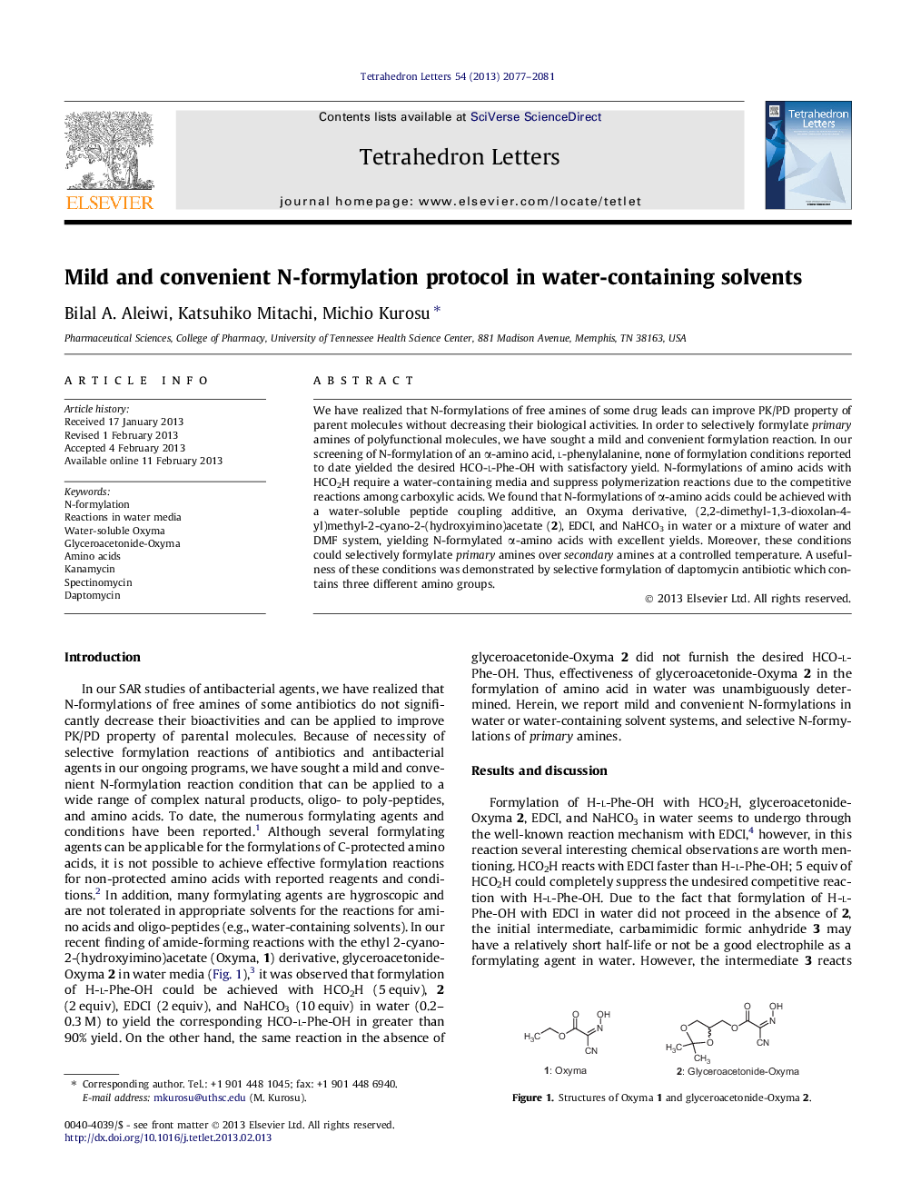 Mild and convenient N-formylation protocol in water-containing solvents