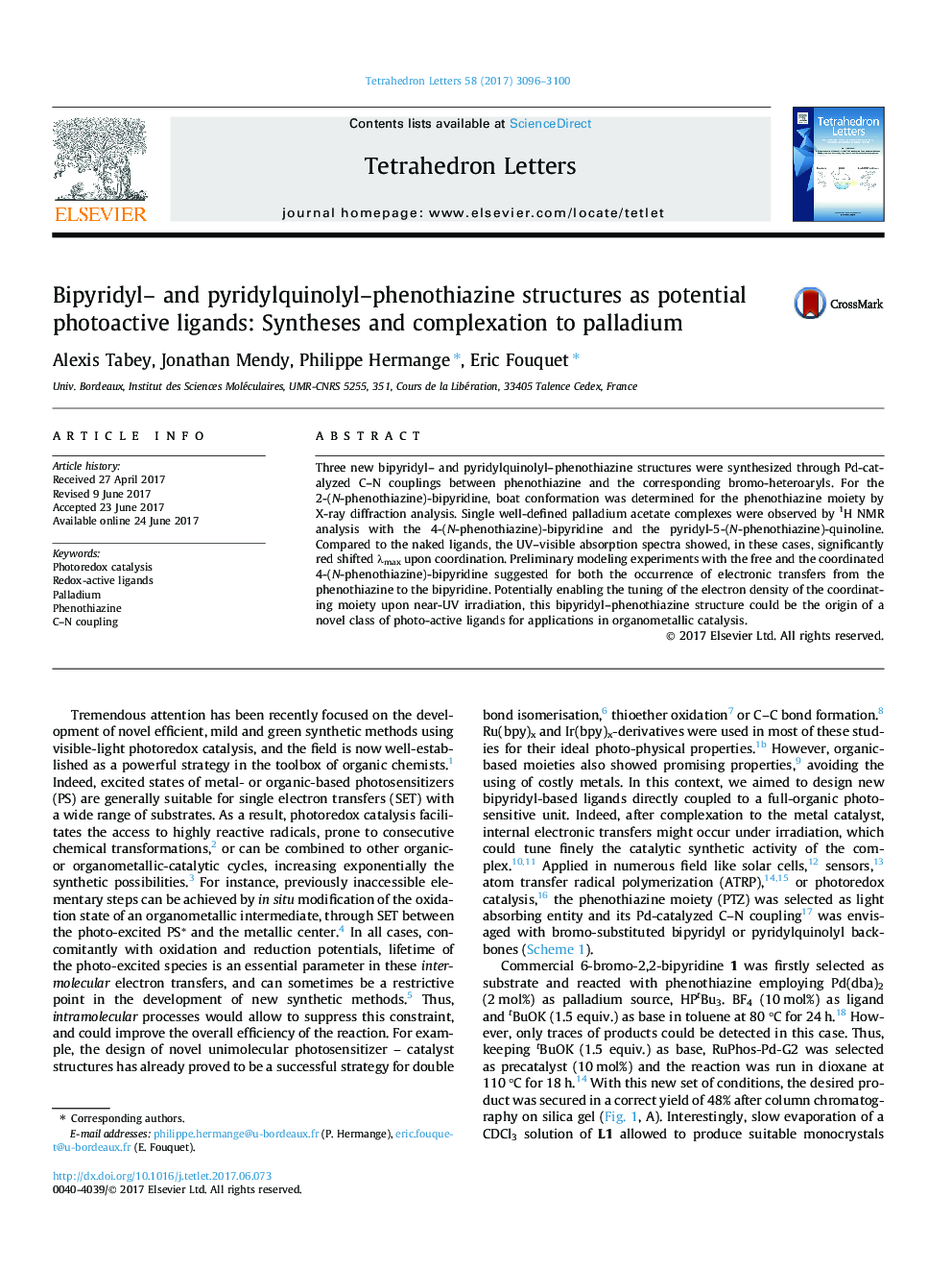 Bipyridyl- and pyridylquinolyl-phenothiazine structures as potential photoactive ligands: Syntheses and complexation to palladium