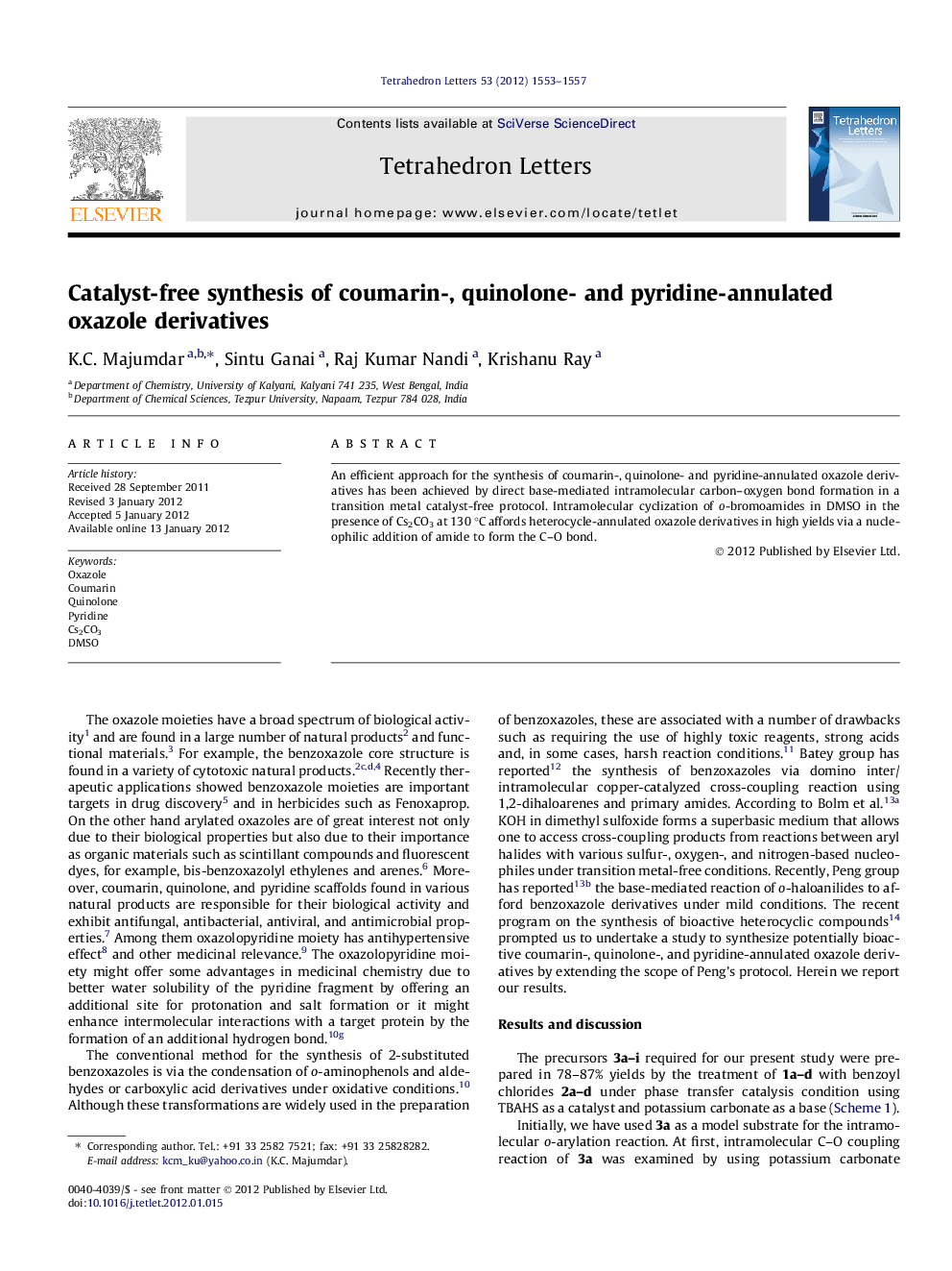 Catalyst-free synthesis of coumarin-, quinolone- and pyridine-annulated oxazole derivatives