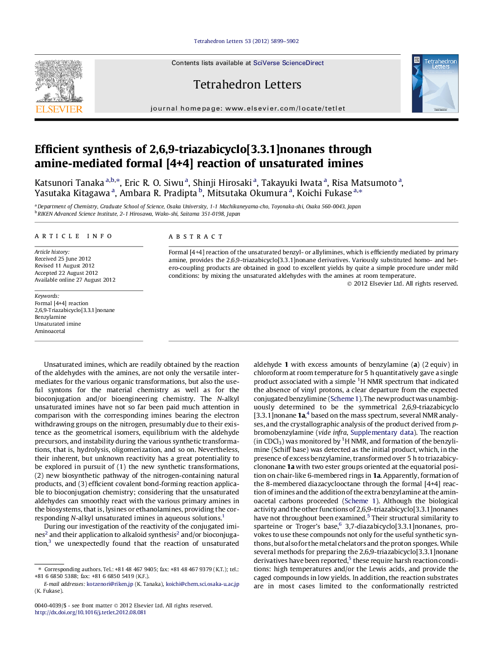 Efficient synthesis of 2,6,9-triazabicyclo[3.3.1]nonanes through amine-mediated formal [4+4] reaction of unsaturated imines