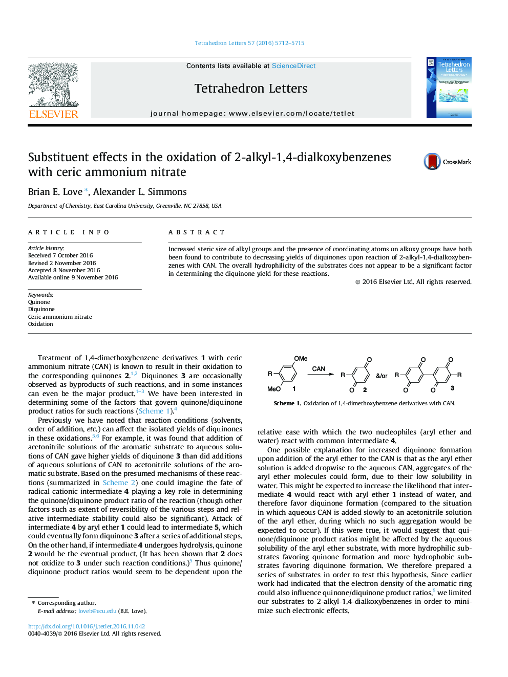 اثرات جایگزین در اکسیداسیون 2-آلکیل-1،4-دیالوکسیبوزنها با نیترات آمونیوم سریک 