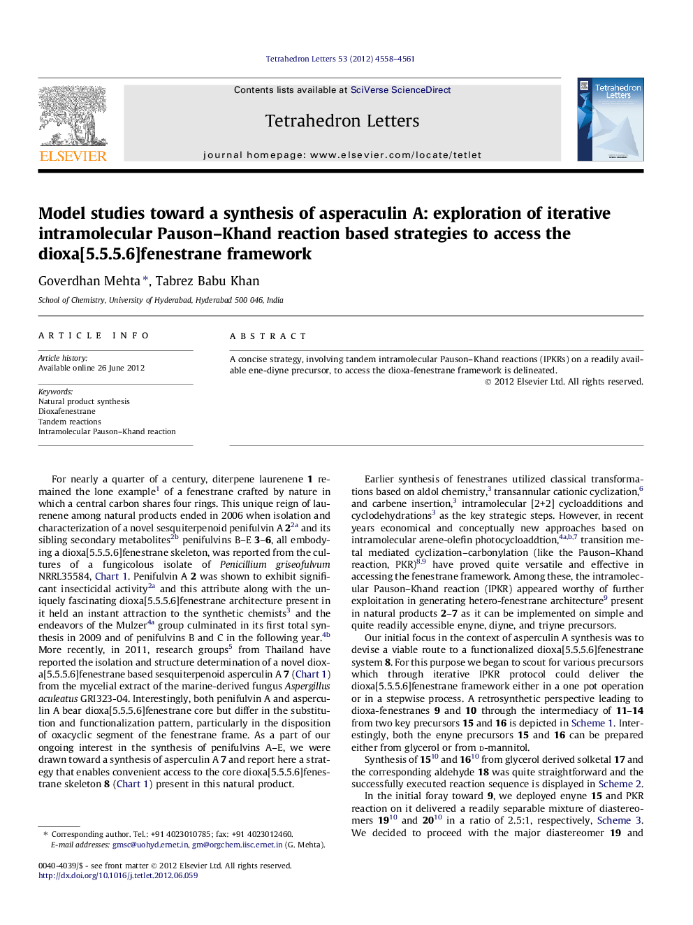 Model studies toward a synthesis of asperaculin A: exploration of iterative intramolecular Pauson-Khand reaction based strategies to access the dioxa[5.5.5.6]fenestrane framework