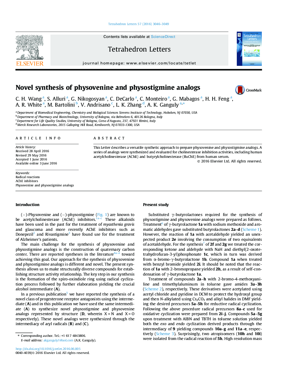 Novel synthesis of physovenine and physostigmine analogs