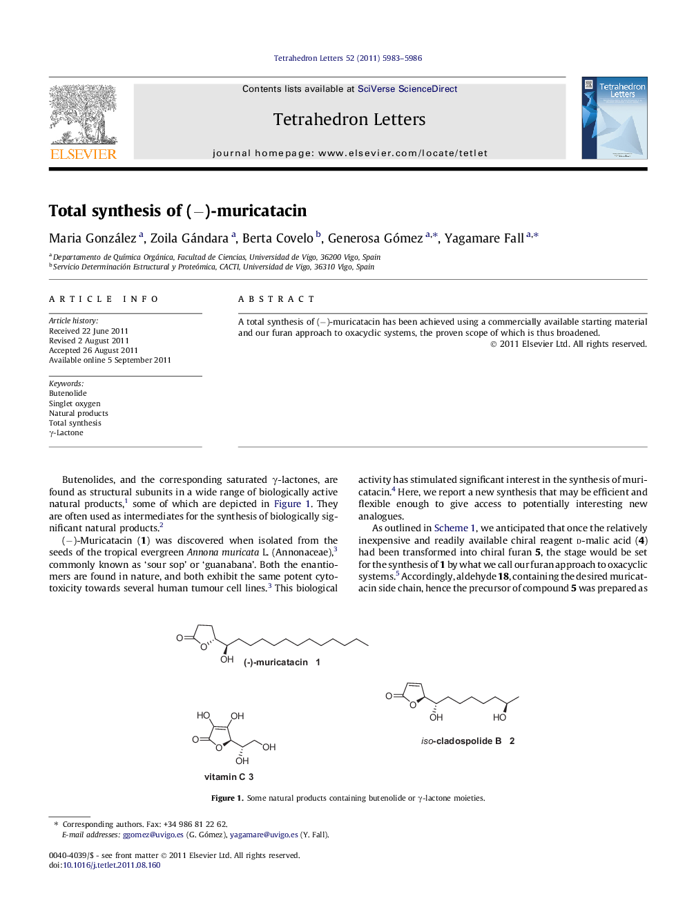 Total synthesis of (â)-muricatacin