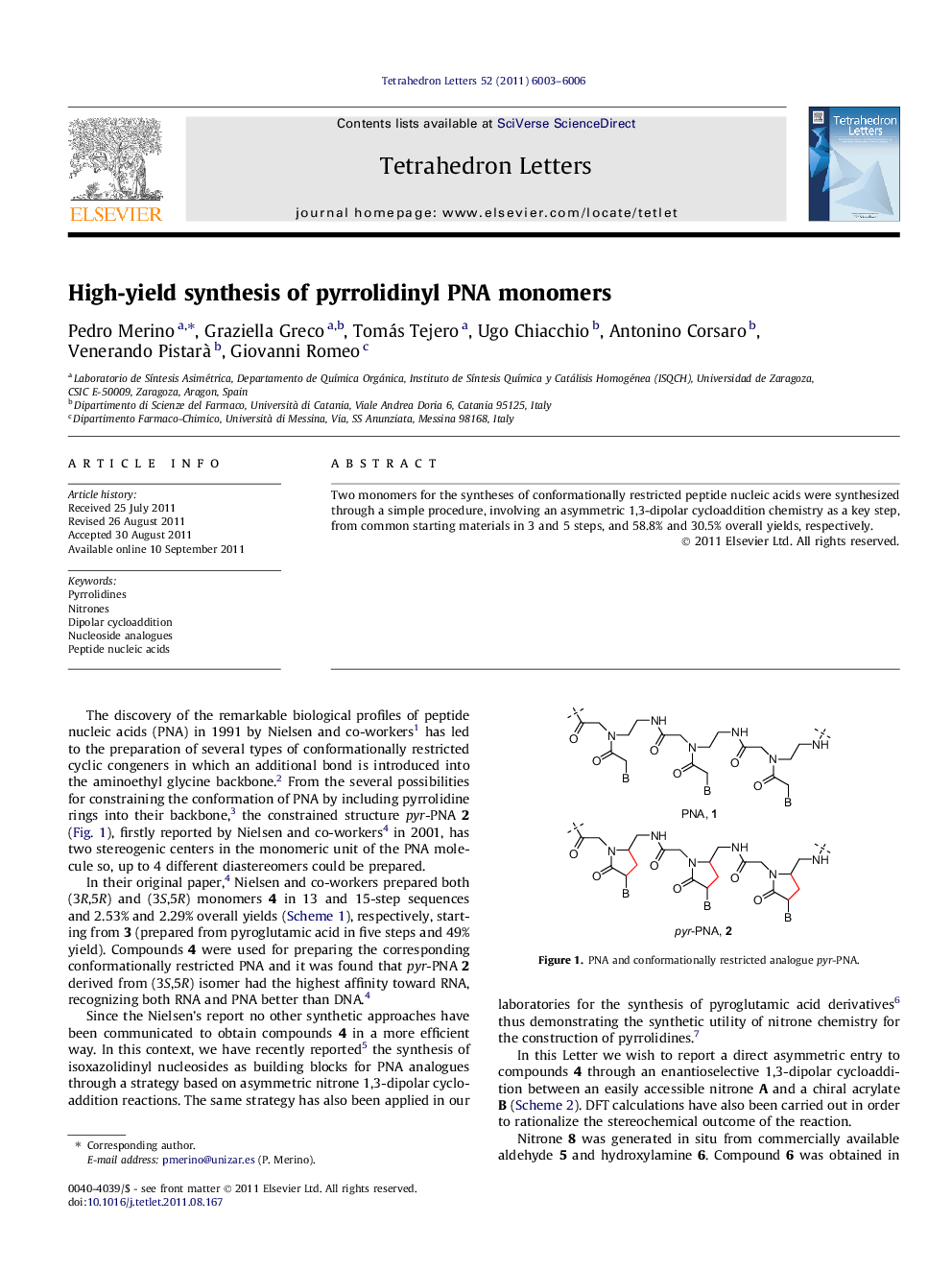 High-yield synthesis of pyrrolidinyl PNA monomers