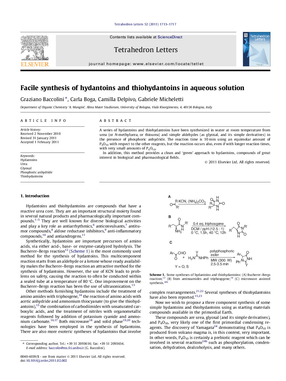 Facile synthesis of hydantoins and thiohydantoins in aqueous solution