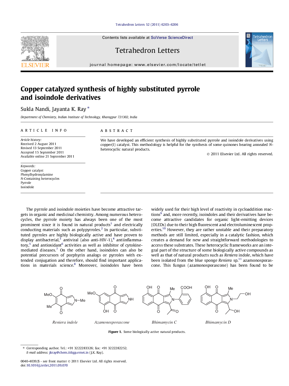 Copper catalyzed synthesis of highly substituted pyrrole and isoindole derivatives