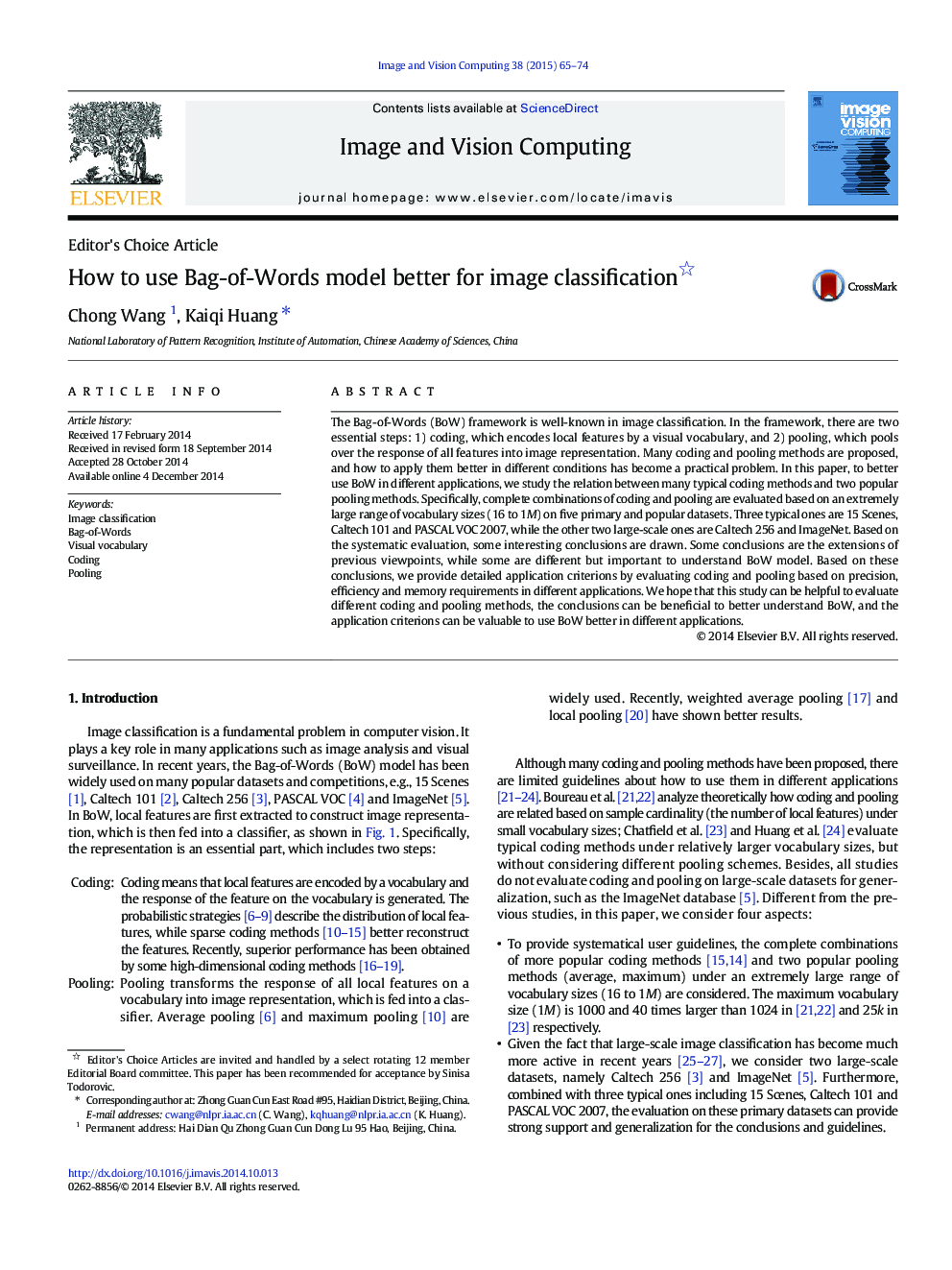 How to use Bag-of-Words model better for image classification 