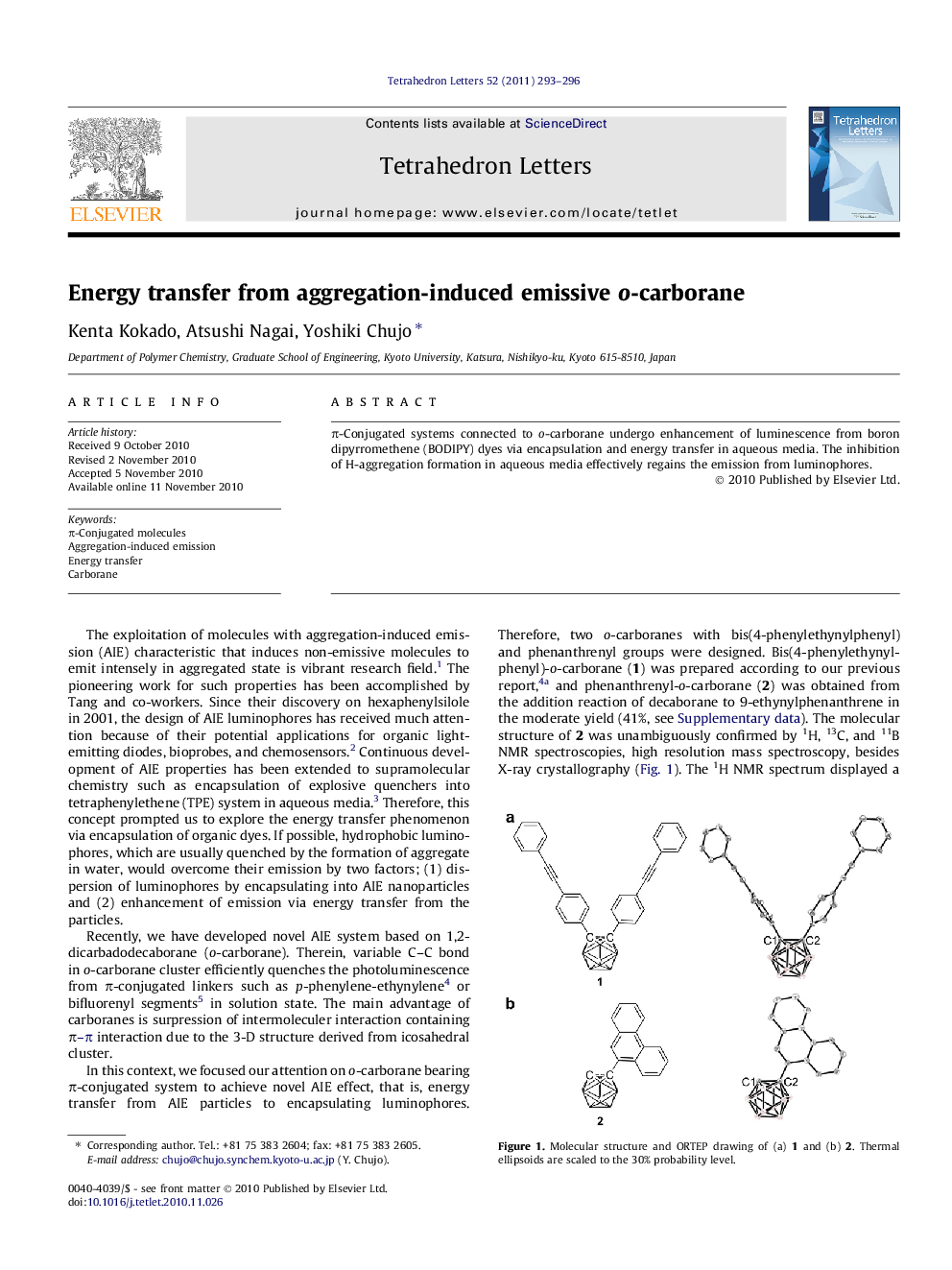 Energy transfer from aggregation-induced emissive o-carborane