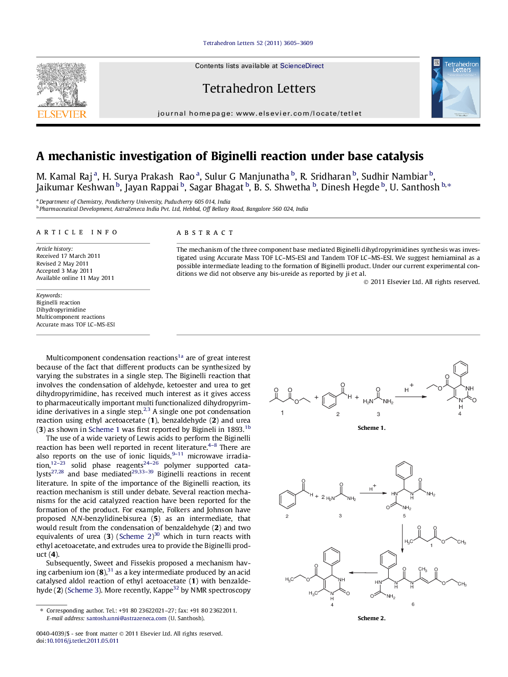 A mechanistic investigation of Biginelli reaction under base catalysis