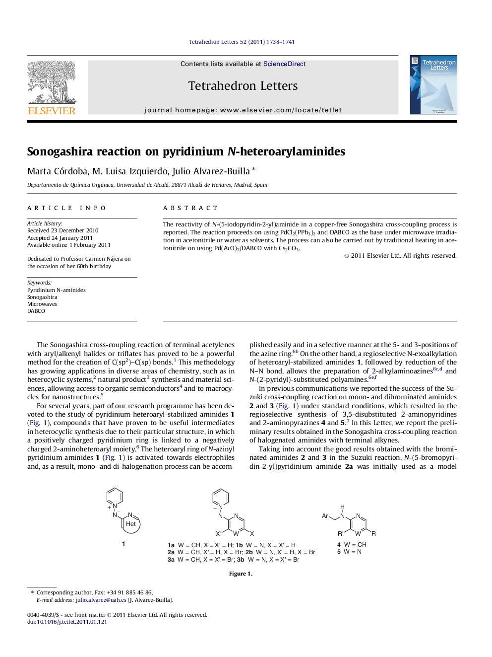 Sonogashira reaction on pyridinium N-heteroarylaminides
