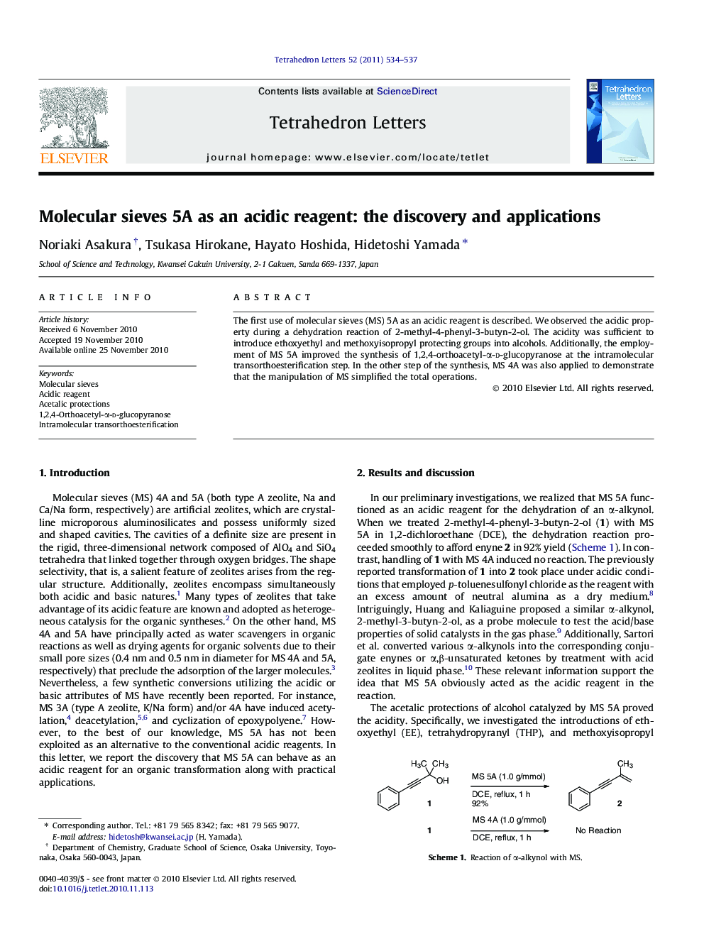 Molecular sieves 5A as an acidic reagent: the discovery and applications