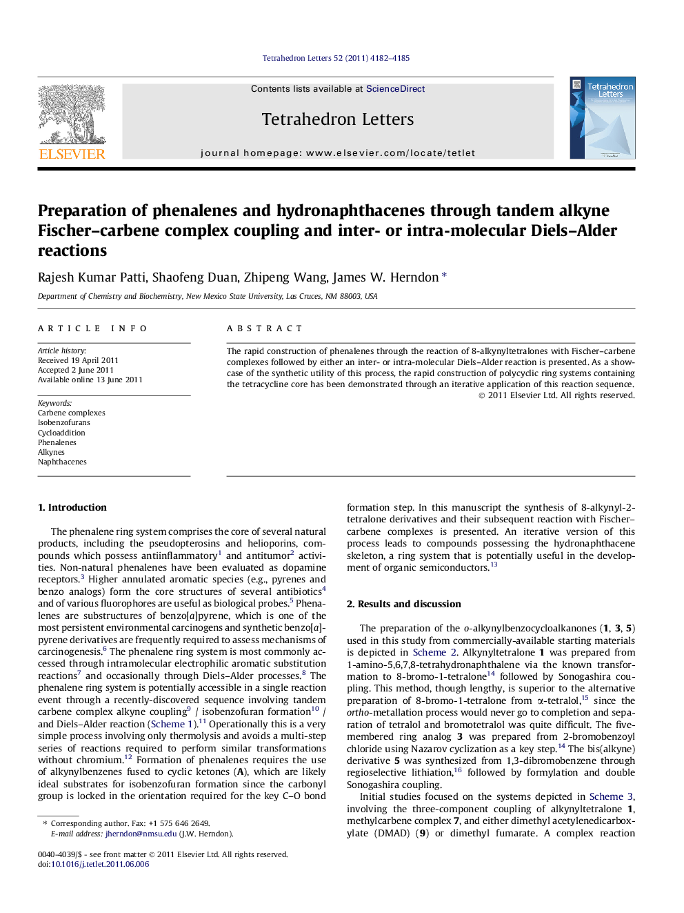 Preparation of phenalenes and hydronaphthacenes through tandem alkyne Fischer-carbene complex coupling and inter- or intra-molecular Diels-Alder reactions