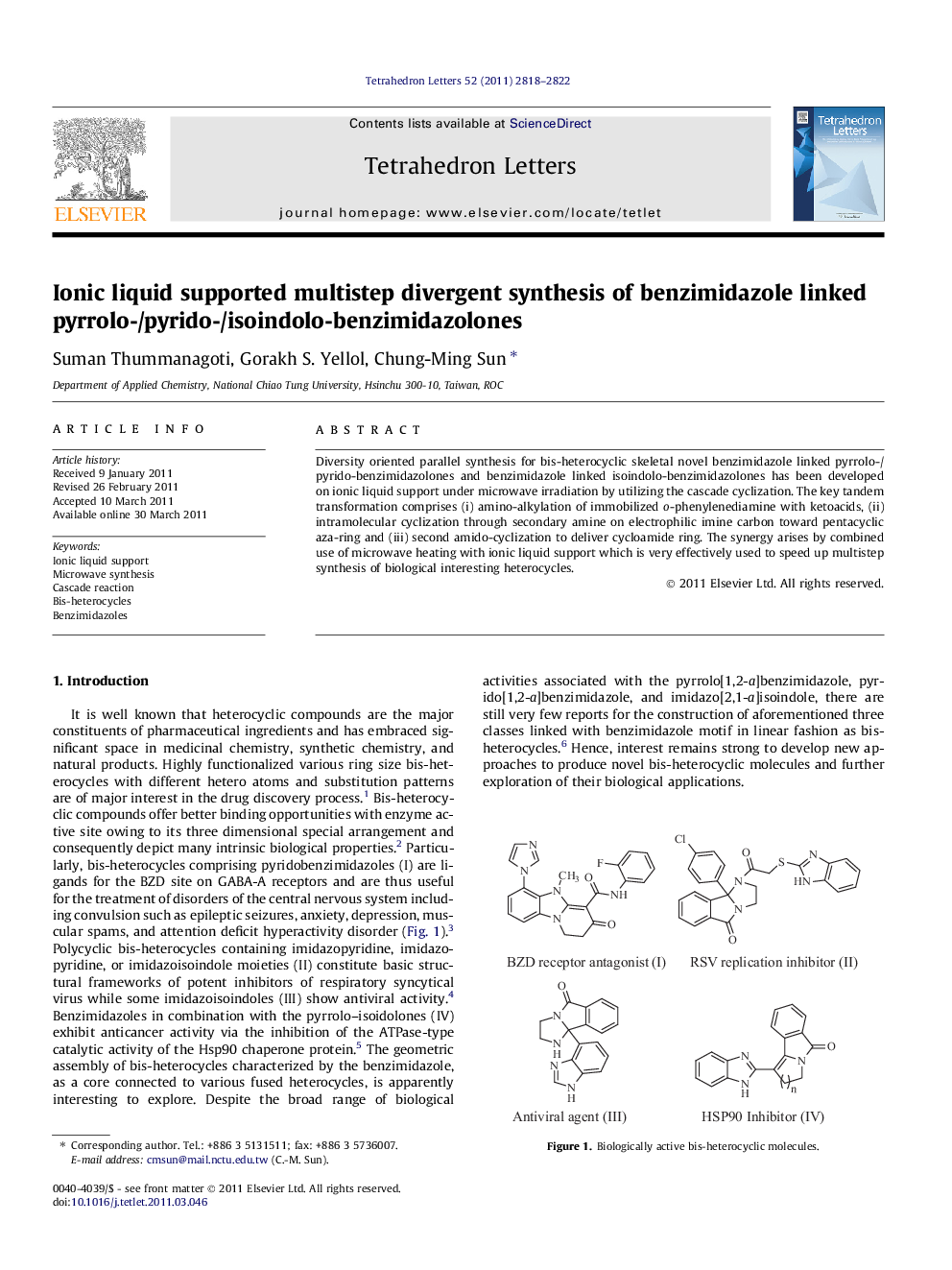 Ionic liquid supported multistep divergent synthesis of benzimidazole linked pyrrolo-/pyrido-/isoindolo-benzimidazolones