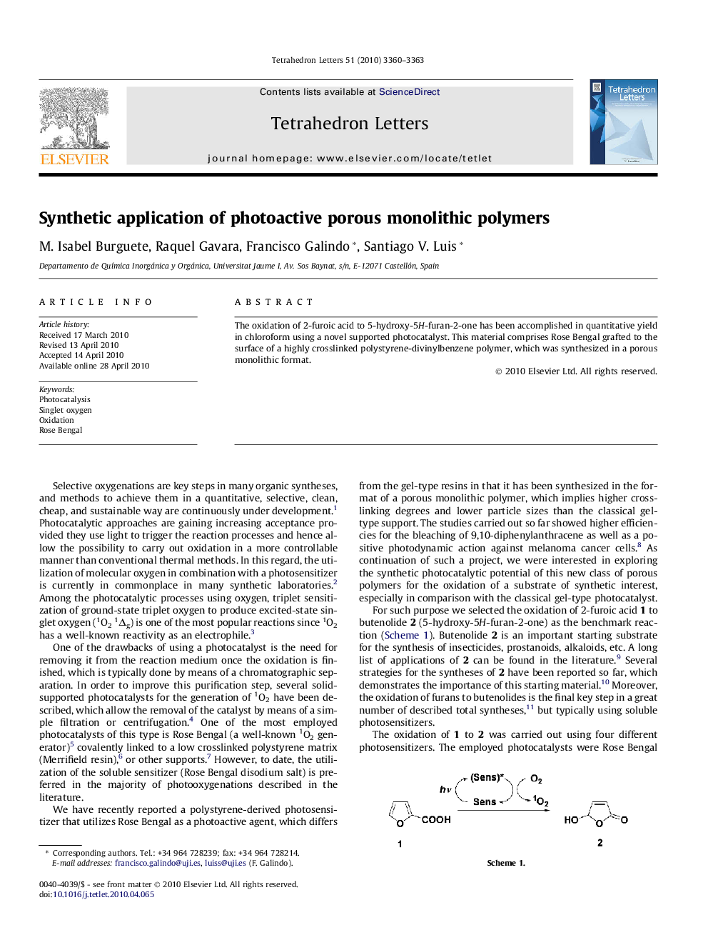 Synthetic application of photoactive porous monolithic polymers